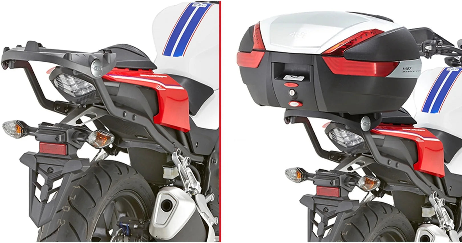 Top Case Monokey Trekker Aluminium Noir 52 Lt Trekker Aluminium - Givi Compatible Avec Honda Cb 500 F (2016-2018)