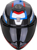 Casque Modulable Pour Moto Scorpion Exo Exo-Tech Evo Carbon Carbon Fiber Noir Bleu Rouge Cosy Taille L