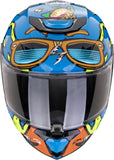Casque Intégral Pour Moto Scorpion Exo Exo-Jnr Air Polycarbonate Bleu Orange Fun Taille M