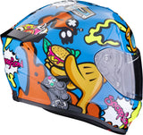 Casque Intégral Pour Moto Scorpion Exo Exo-Jnr Air Polycarbonate Bleu Orange Fun Taille M