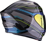 Full-Face Motorcycle Helmet Scorpion Exo Exo-391 Polycarbonate Black Blue Leo Size Xxl