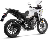 Exhaust Tip Without Sound Certification Nero Stainless Steel Carbon Fiber End Cap - Leovince Compatible With Honda Cb 500 F (2019-2023)
