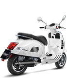 Exhaust Tip Without Sound Certification Nero Stainless Steel Carbon Fiber End Cap - Leovince Compatible With Piaggio Vespa Gts 300 Hpe (2019-2020)
