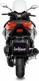 Système D'Échappement Complet Non Catalysé Et Sans Homologation Acoustique Nero Acier Embout Carbon Fiber - Leovince Compatible Avec Yamaha X-Max 125 (2018-2020)