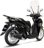 Système D'Échappement Complet Non Catalysé Et Sans Homologation Acoustique Nero Acier Embout Carbon Fiber - Leovince Compatible Avec Honda Sh 150I (2020-2023)