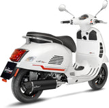 Système D'Échappement Complet Non Catalysé Et Sans Homologation Acoustique Nero Acier Embout Carbon Fiber - Leovince Compatible Avec Piaggio Vespa Gts 300 Hpe (2021-2024)