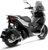 Système D'Échappement Homologué Au Niveau Sonore Nero Acier Embout Carbon Fiber - Leovince Compatible Avec Aprilia Sr Gt 125 - Sport (2022-2024)