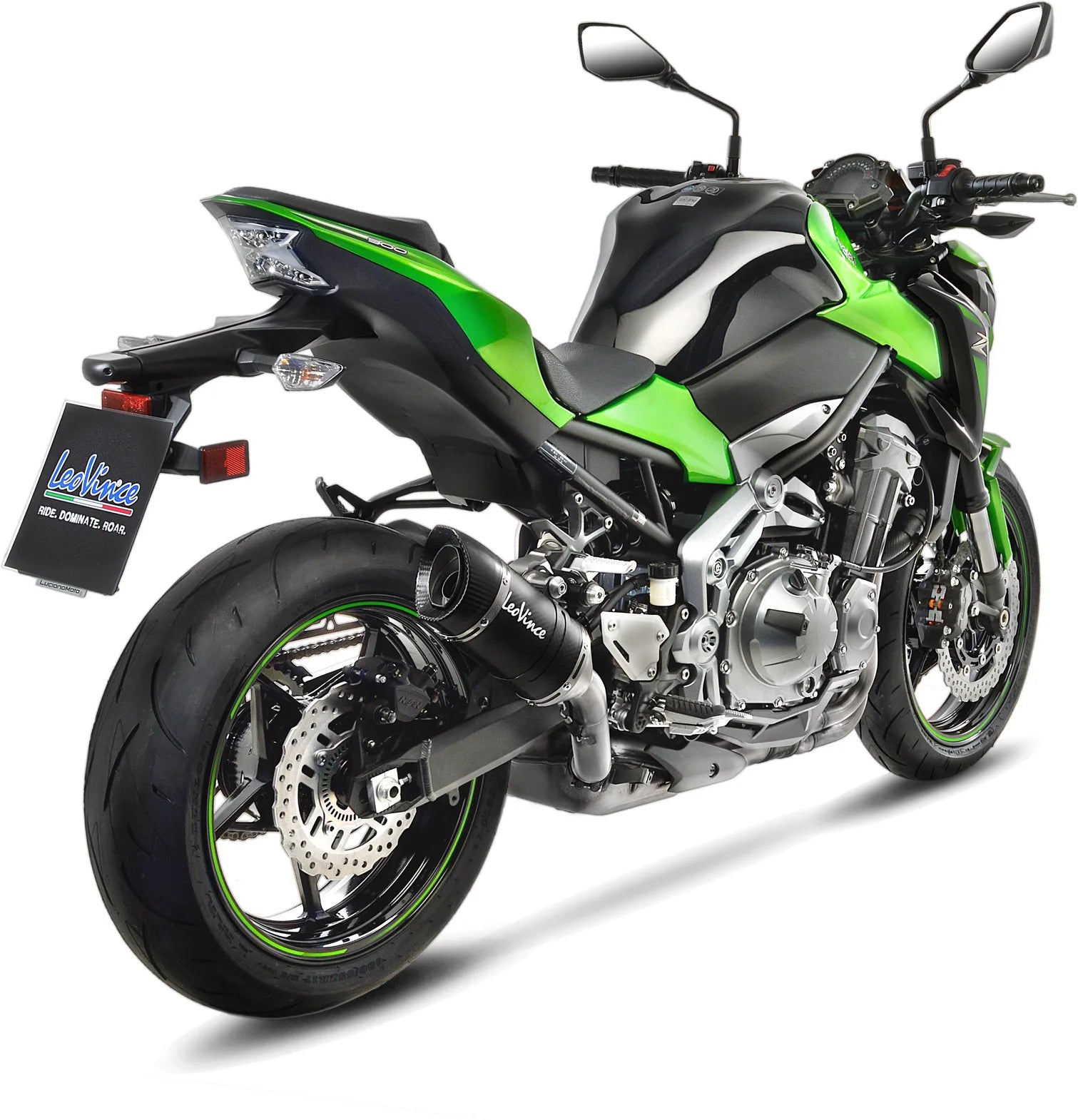 Système D'Échappement Homologué Au Niveau Sonore Lv Pro Carbon Fiber Embout Carbon Fiber - Leovince Compatible Avec Kawasaki Z 900 A2 (2018-2024)