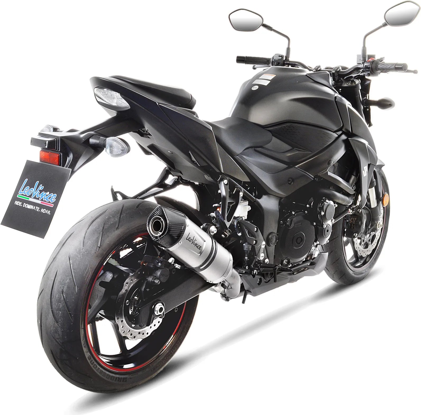 Système D'Échappement Homologué Au Niveau Sonore Lv One Evo Acier Embout Carbon Fiber - Leovince Compatible Avec Suzuki Gsx-S 750 - Z Abs A2 (2019-2020)