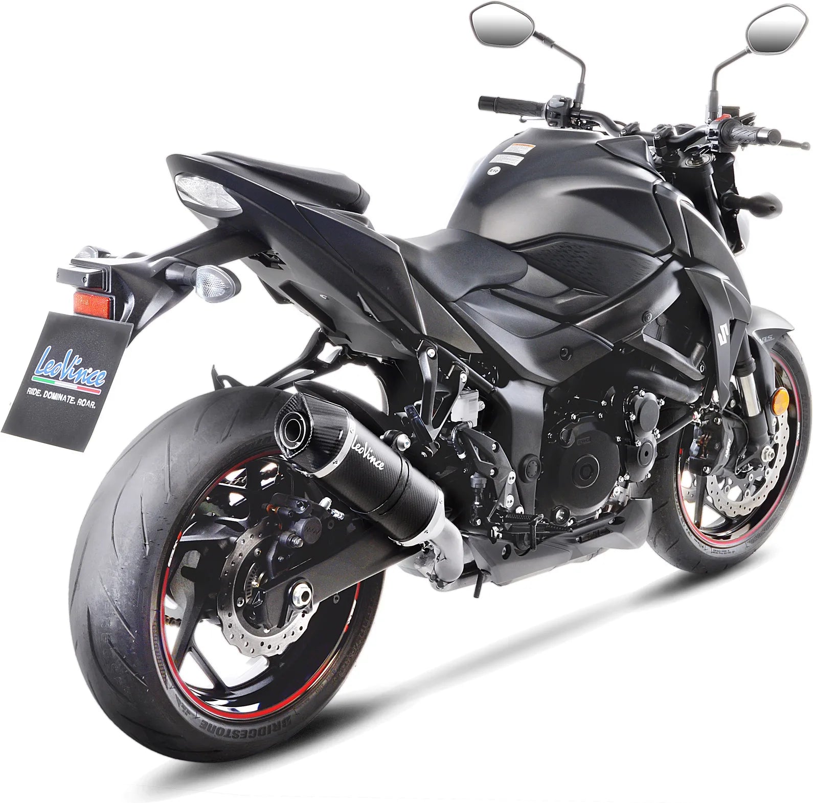Échappement Sans Homologation Sonore Lv One Evo Carbon Fiber Embout Carbon Fiber - Leovince Compatible Avec Suzuki Gsx-S 750 - Z Abs (2017-2020)