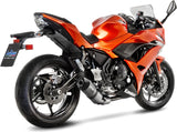 Système D'Échappement Complet Non Catalysé Et Sans Homologation Acoustique Lv One Evo Acier Embout Carbon Fiber - Leovince Compatible Avec Kawasaki Z 650 (2020)