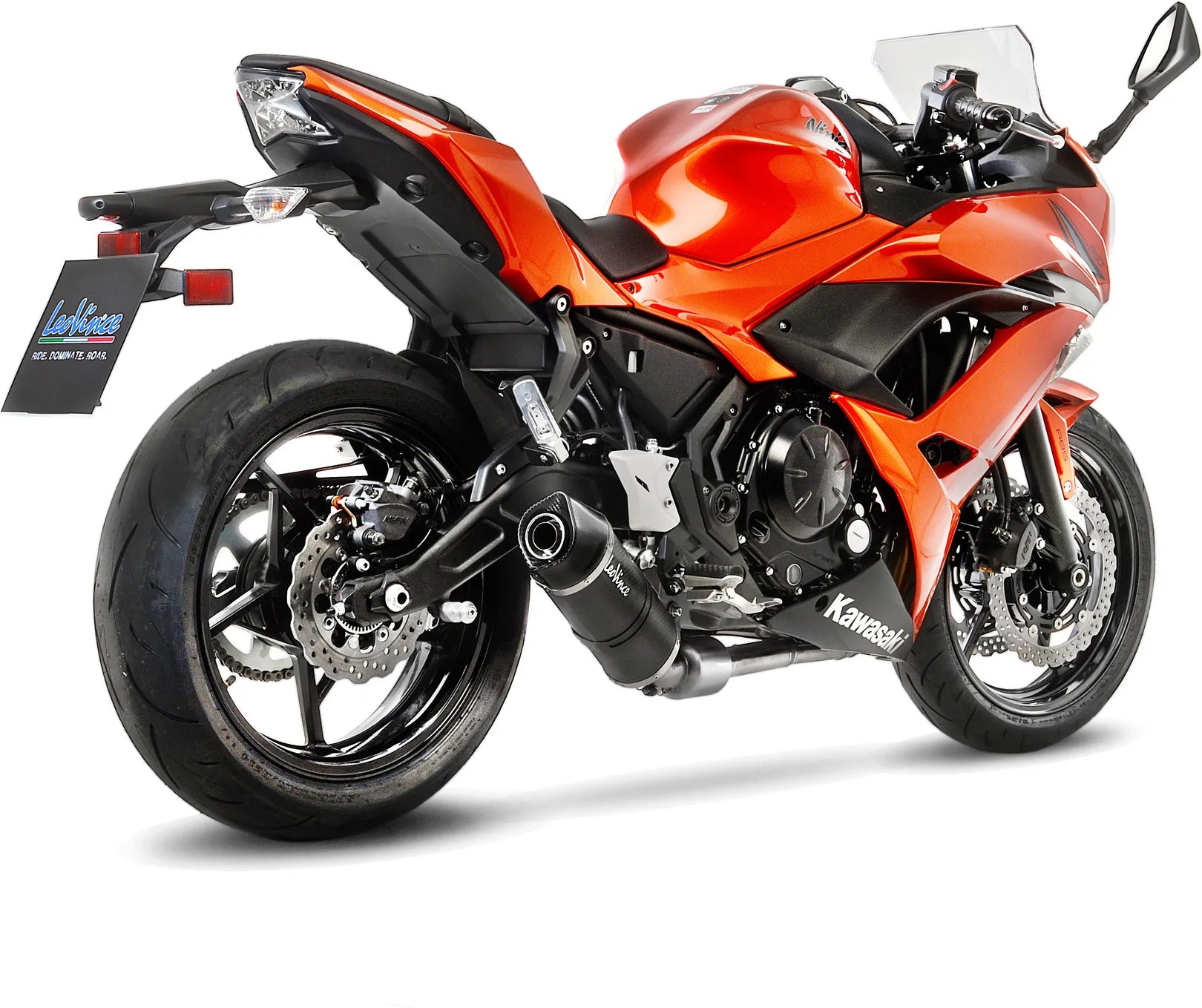 Système D'Échappement Complet Avec Catalyseur Et Homologation Acoustique Lv One Evo Carbon Fiber Embout Carbon Fiber - Leovince Compatible Avec Kawasaki Z 650 (2020)