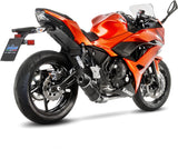Complete Exhaust System Without Catalytic Converter And Without Sound Certification Lv One Evo Carbon Fiber Carbon Fiber End Cap - Leovince Compatible With Kawasaki Ninja 650 (2020)