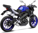 Système D'Échappement Complet Avec Catalyseur Et Homologation Acoustique Lv One Evo Acier Embout Carbon Fiber - Leovince Compatible Avec Yamaha Yzf-R 125 (2017-2018)