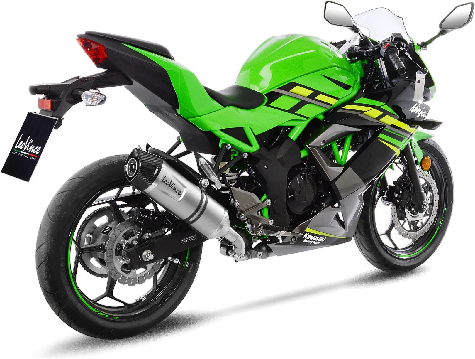 Échappement Sans Homologation Sonore Lv One Evo Acier Embout Carbon Fiber - Leovince Compatible Avec Kawasaki Ninja 125 (2019-2024)