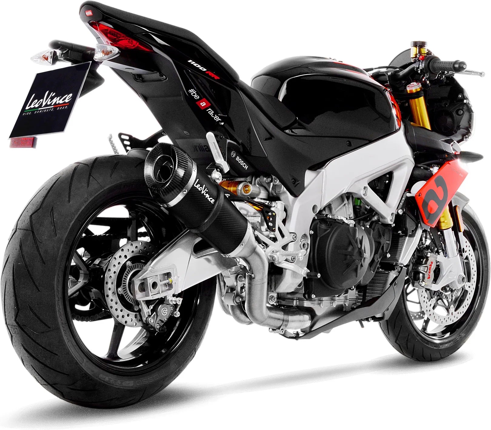 Échappement Sans Homologation Sonore Factory S Carbon Fiber Embout Carbon Fiber - Leovince Compatible Avec Aprilia Tuono V4 1100 Factory (2019-2020)