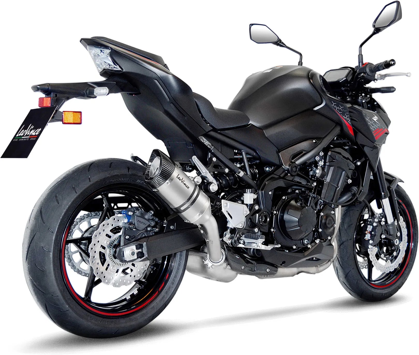 Système D'Échappement Homologué Au Niveau Sonore Lv Pro Acier Embout Carbon Fiber - Leovince Compatible Avec Kawasaki Z 900 (2020-2024)