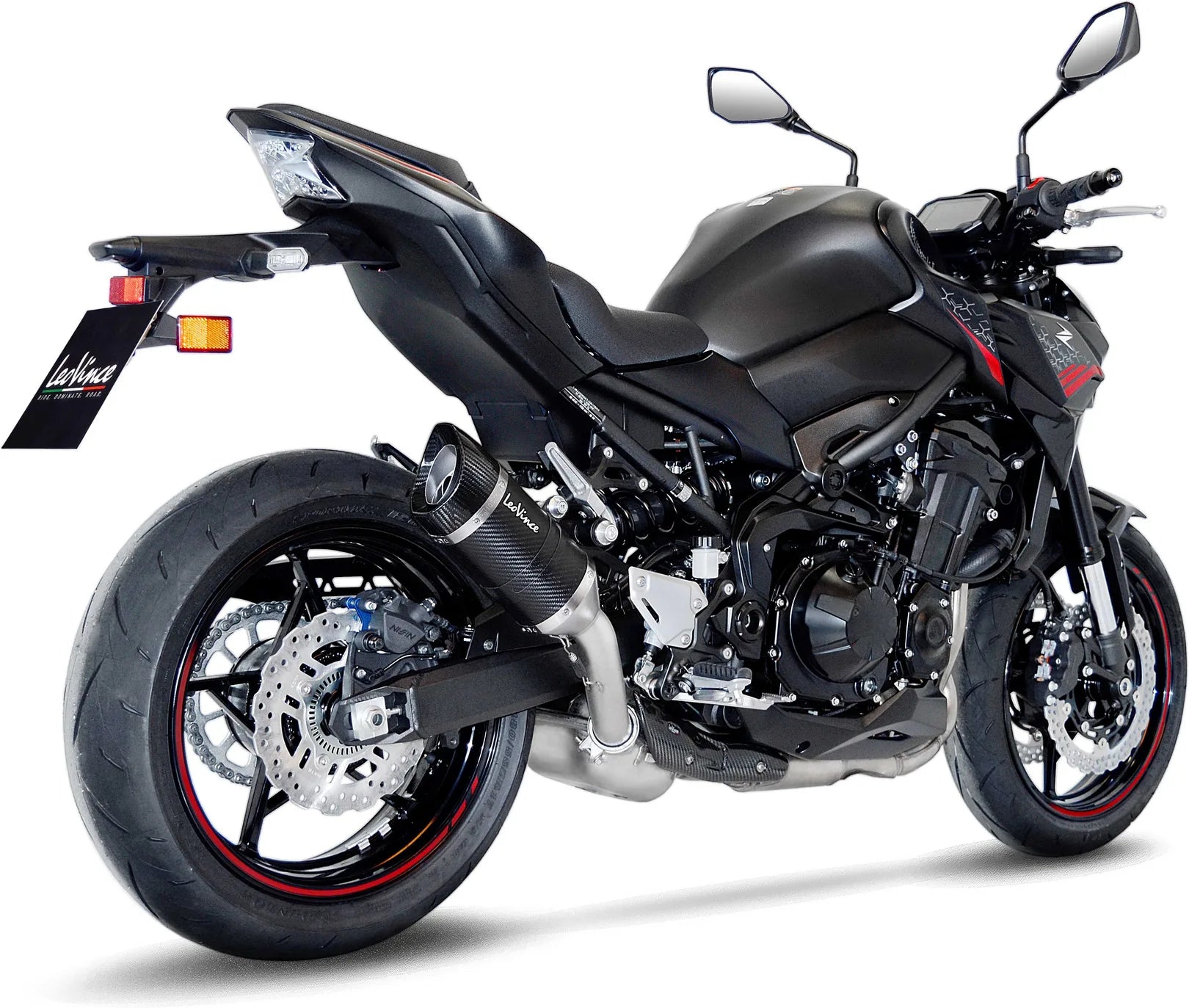 Système D'Échappement Homologué Au Niveau Sonore Lv Pro Carbon Fiber Embout Carbon Fiber - Leovince Compatible Avec Kawasaki Z 900 (2020-2024)