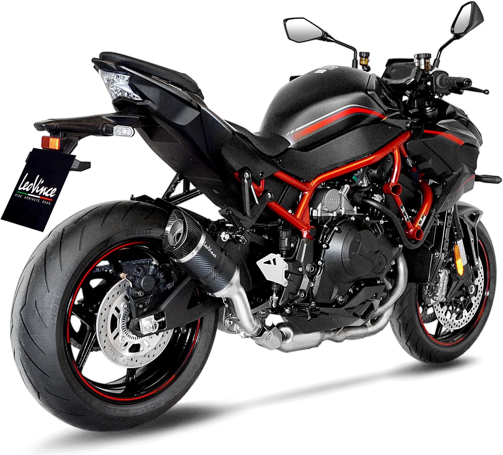 Échappement Sans Homologation Sonore Lv Pro Carbon Fiber Embout Carbon Fiber - Leovince Compatible Avec Kawasaki Z H2 1000 (2020-2024)