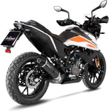 Échappement Sans Homologation Sonore Lv One Evo Acier Noir Embout Carbon Fiber - Leovince Compatible Avec Ktm 390 Adventure (2020-2024)