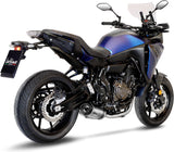 Complete Exhaust System Without Catalytic Converter And Without Sound Certification Lv One Evo Stainless Steel Carbon Fiber End Cap - Leovince Compatible With Yamaha Tracer 7 Gt (2020-2024)