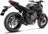 Système D'Échappement Complet Non Catalysé Et Sans Homologation Acoustique Lv One Evo Acier Noir Embout Carbon Fiber - Leovince Compatible Avec Yamaha Xsr 700 (2021-2024)