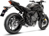Complete Exhaust System Without Catalytic Converter And Without Sound Certification Lv One Evo Stainless Steel Carbon Fiber End Cap - Leovince Compatible With Yamaha Mt-07 (2021-2024)