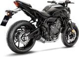 Système D'Échappement Complet Non Catalysé Et Sans Homologation Acoustique Lv One Evo Acier Embout Carbon Fiber - Leovince Compatible Avec Yamaha Mt-07 (2021-2024)
