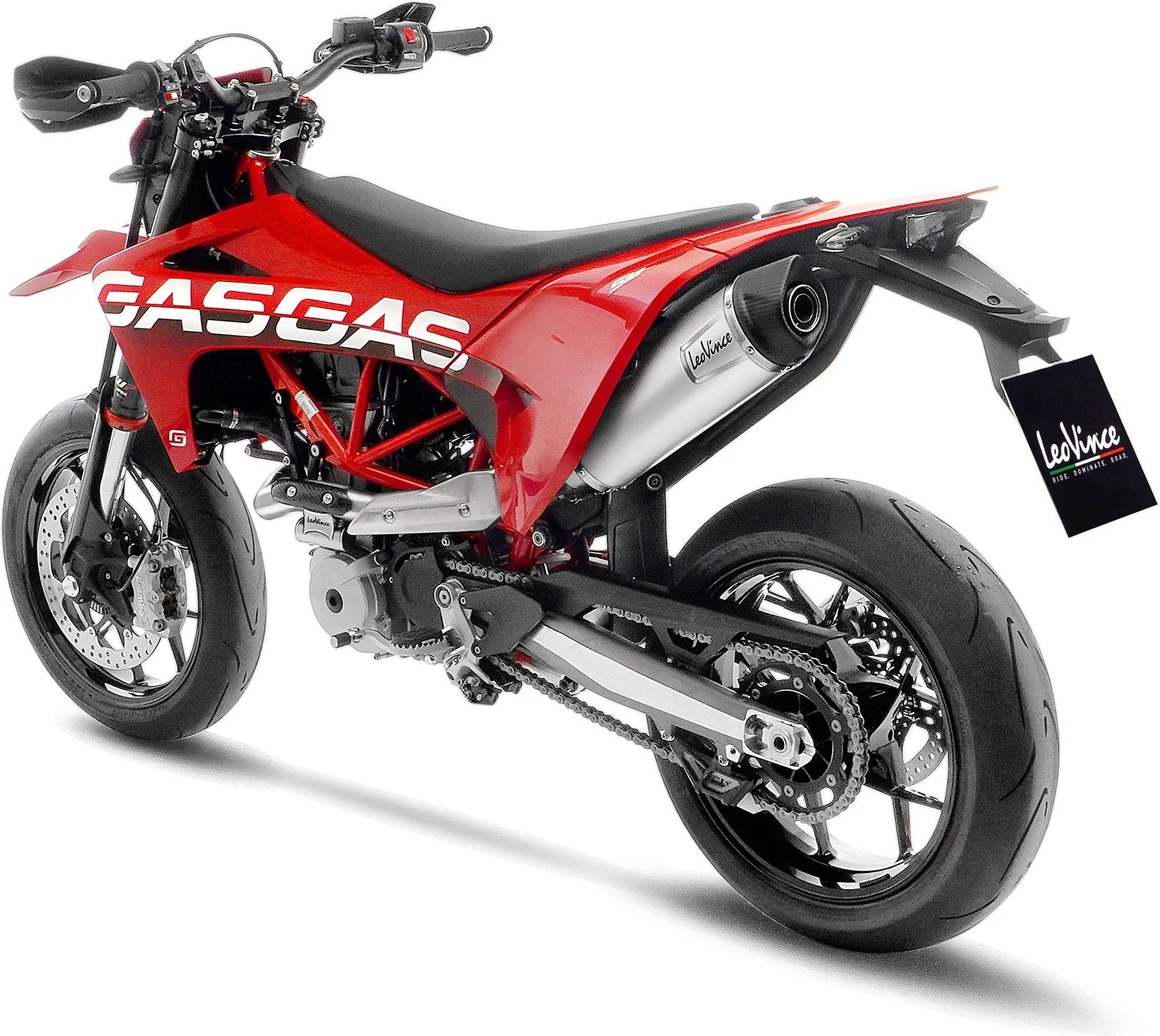 Système D'Échappement Complet Avec Catalyseur Et Homologation Acoustique Lv One Evo Acier Embout Carbon Fiber - Leovince Compatible Avec Gasgas Es 700 (2022-2024)