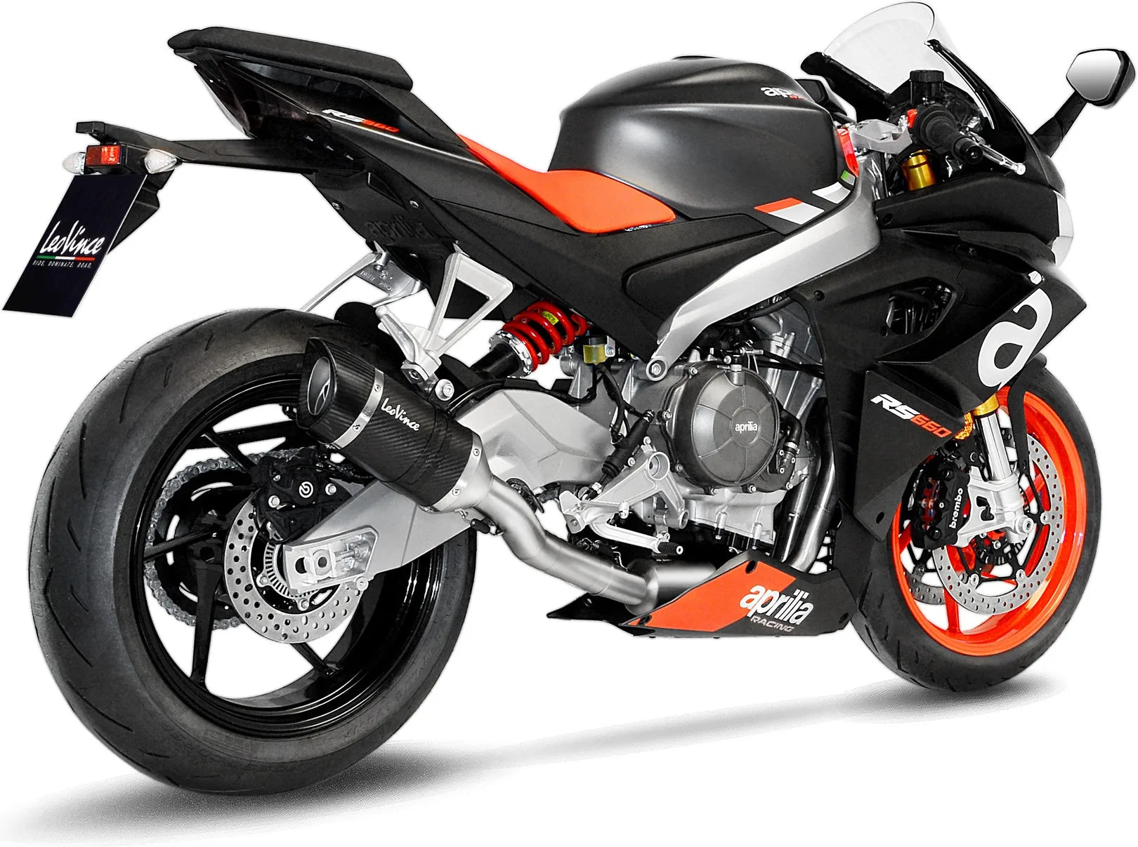 Système D'Échappement Complet Non Catalysé Et Sans Homologation Acoustique Lv Pro Carbon Fiber Embout Carbon Fiber - Leovince Compatible Avec Aprilia Rs 660 (2021-2024)