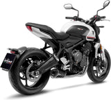 Complete Catalytic Exhaust System With Sound Certification Lv One Evo Steel Black Carbon Fiber End Cap - Leovince Compatible With Triumph Tiger 660 Sport (2022-2024)