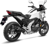 Système D'Échappement Homologué Au Niveau Sonore Lv One Evo Acier Noir Embout Carbon Fiber - Leovince Compatible Avec Honda Nc 750 X (2021-2024)