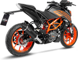 Système D'Échappement Homologué Au Niveau Sonore Lv One Evo Acier Noir Embout Carbon Fiber - Leovince Compatible Avec Ktm 125 Duke (2021-2023)