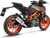 Exhaust Tip With Noise Certification Lv One Evo Stainless Steel Carbon Fiber End Cap - Leovince Compatible With Ktm 125 Duke (2021-2023)