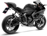 Système D'Échappement Complet Non Catalysé Et Sans Homologation Acoustique Factory S Acier Noir Embout Carbon Fiber - Leovince Compatible Avec Yamaha Yzf-R7 700 (2021-2024)