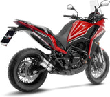 Échappement Sans Homologation Sonore Lv Pro Acier Embout Carbon Fiber - Leovince Compatible Avec Moto Morini X-Cape 650 - A2 (2021-2024)