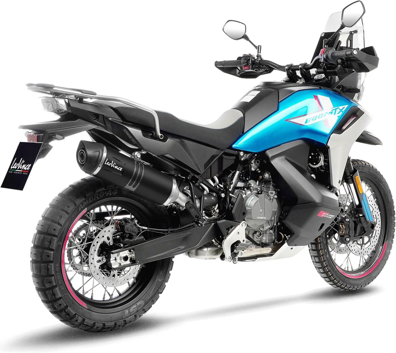 Échappement Sans Homologation Sonore Lv One Evo Acier Noir Embout Carbon Fiber - Leovince Compatible Avec Cfmoto 800 Mt (2022-2024)