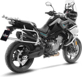 Système D'Échappement Homologué Au Niveau Sonore Lv One Evo Acier Noir Embout Carbon Fiber - Leovince Compatible Avec Cfmoto 800 Mt-X (2025-2026)