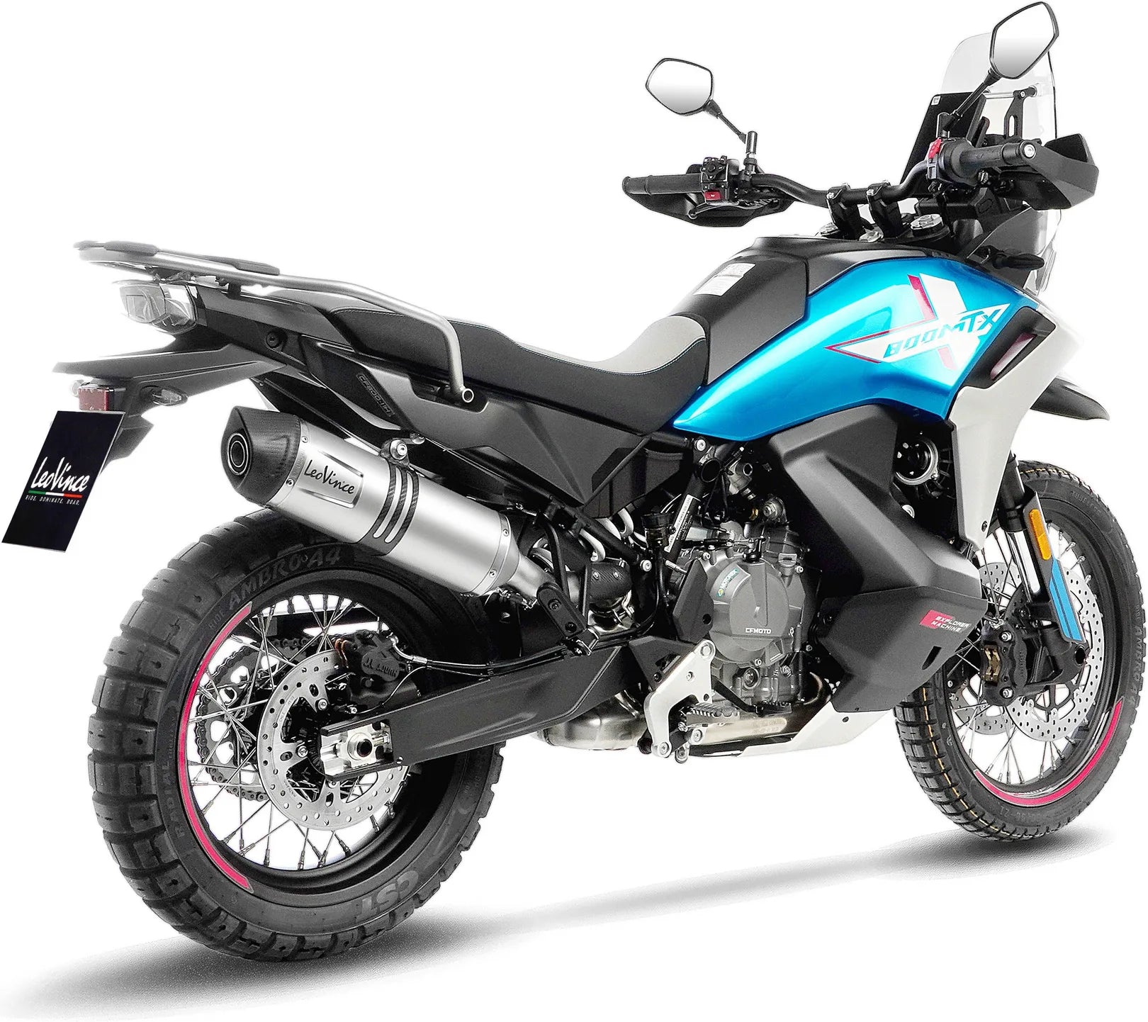 Échappement Sans Homologation Sonore Lv One Evo Acier Embout Carbon Fiber - Leovince Compatible Avec Cfmoto 800 Mt-X (2025-2026)