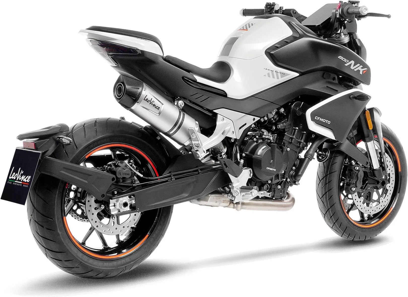 Échappement Sans Homologation Sonore Lv One Evo Acier Embout Carbon Fiber - Leovince Compatible Avec Cfmoto 800 Nk Advanced (2023-2024)