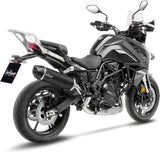 Système D'Échappement Homologué Au Niveau Sonore Lv One Evo Acier Noir Embout Carbon Fiber - Leovince Compatible Avec Benelli Trk 702 - X (2023-2024)