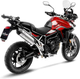 Échappement Sans Homologation Sonore Lv One Evo Acier Embout Carbon Fiber - Leovince Compatible Avec Triumph Tiger 900 Rally Pro (2024-2026)