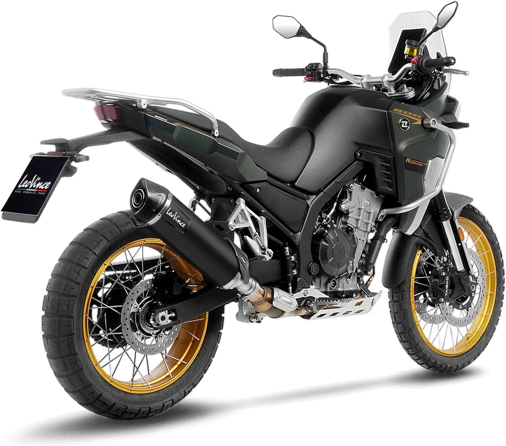 Échappement Sans Homologation Sonore Lv One Evo Acier Noir Embout Carbon Fiber - Leovince Compatible Avec Kove Moto 800 X Pro - Adv (2024-2026)