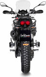 Échappement Sans Homologation Sonore Lv One Evo Acier Noir Embout Carbon Fiber - Leovince Compatible Avec Moto Guzzi V85 Tt (2024-2026)