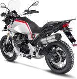 Système D'Échappement Homologué Au Niveau Sonore Lv One Evo Acier Embout Carbon Fiber - Leovince Compatible Avec Moto Guzzi V85 Tt (2024-2026)