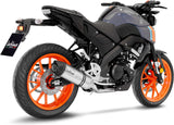 Complete Exhaust System Without Catalytic Converter And Without Sound Certification Lv One Evo Stainless Steel Carbon Fiber End Cap - Leovince Compatible With Yamaha Yzf-R 125 (2021-2024)