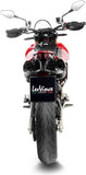 Double Sortie D'Échappement Sans Homologation Acoustique Lv Pro Acier Noir Embout Carbon Fiber - Leovince Compatible Avec Ducati Hypermotard 698 Mono (2024-2026)