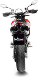 Double Sortie D'Échappement Sans Homologation Acoustique Lv Pro Acier Embout Carbon Fiber - Leovince Compatible Avec Ducati Hypermotard 698 Mono (2024-2026)