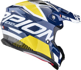 Casque Off-Road Pour Moto Scorpion Exo Vx-16 Evo Air Polycarbonate Blanc Bleu Jaune Analog Taille L