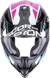 Casque Off-Road Pour Moto Scorpion Exo Vx-16 Evo Air Polycarbonate Noir Métallisé Bleu Rose Analog Taille M
